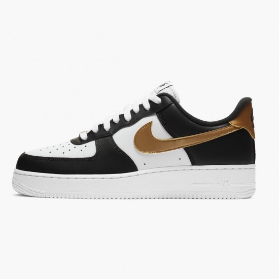 Nike Air Force 1 Low Black White Metallic Gold CZ9189 001 Unisex Casual Shoes