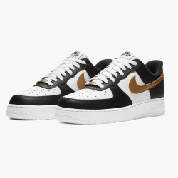 Nike Air Force 1 Low Black White Metallic Gold CZ9189 001 Unisex Casual Shoes 