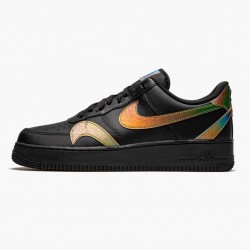 Nike Air Force 1 Low Misplaced Swooshes Black Multi CK7214 001 Unisex Casual Shoes 