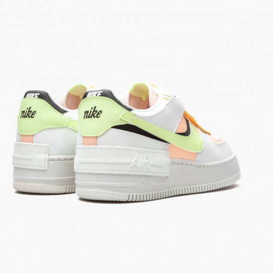 Nike Air Force 1 Shadow Summit White Barely Volt Crimson Tint CI0919 107 Womens Casual Shoes
