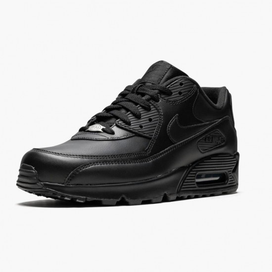 Nike Air Max 90 Leather Black 302519 001 Unisex Running Shoes