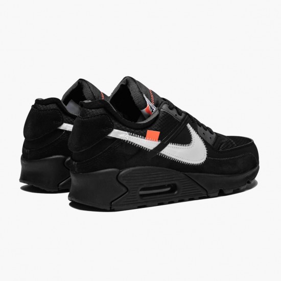 Nike Air Max 90 OFF WHITE Black AA7293 001 Unisex Running Shoes