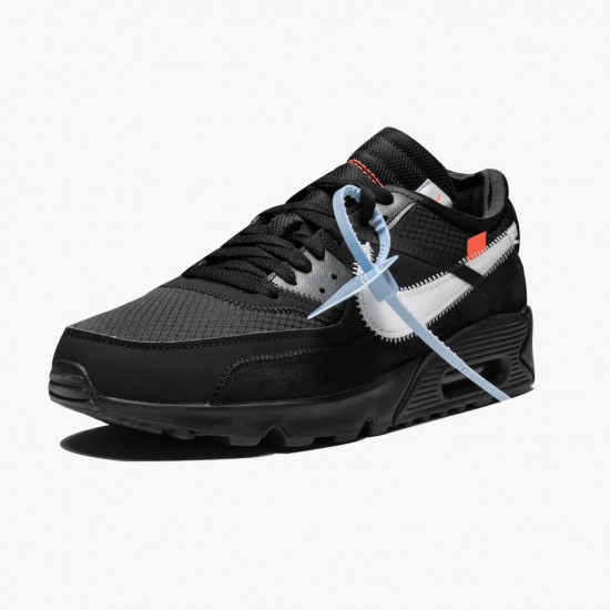 Nike Air Max 90 OFF WHITE Black AA7293 001 Unisex Running Shoes