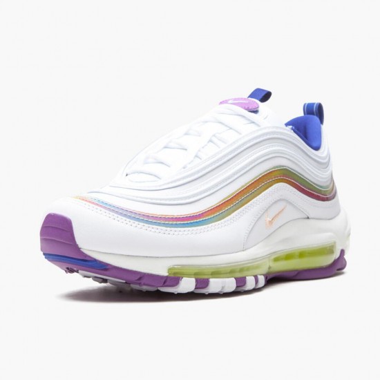 Nike Air Max 97 White Iridescent Stripes CW2456 100 Womens Running Shoes