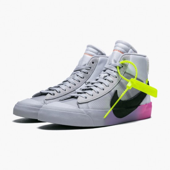 Nike Blazer Mid Off-White Wolf Grey Serena Queen AA3832 002 Unisex Casual Shoes