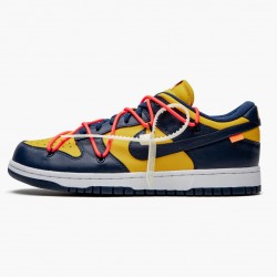 Nike Dunk Low Off White University Gold Midnight Navy CT0856 700 Unisex Casual Shoes 
