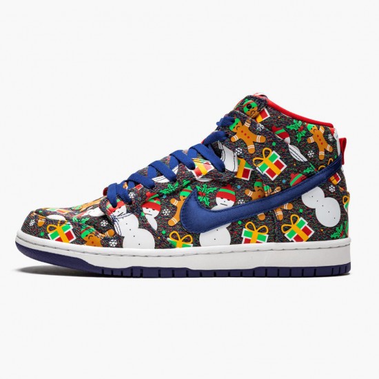 Nike SB Dunk High Concepts Ugly Christmas Sweater 881758 446 Unisex Casual Shoes