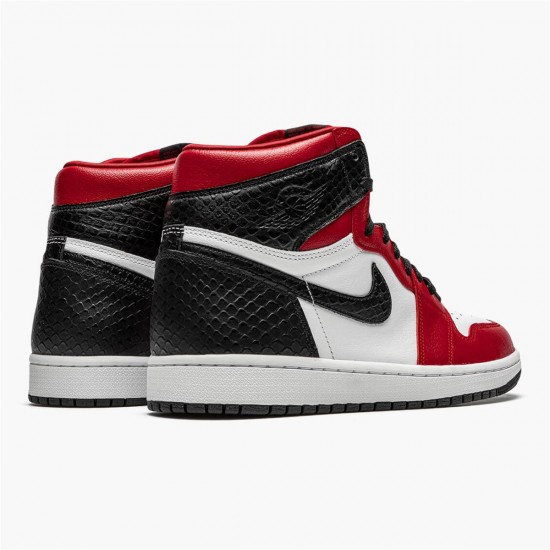 Air Jordan 1 High Retro Wmns Satin Snake Gym Red Black CD0461 601 AJ1 Unisex Sneakers