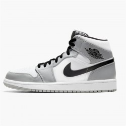 Air Jordan 1 Mid Light Smoke Grey Black White 554724 092 Unisex AJ1 Jordan Sneakers