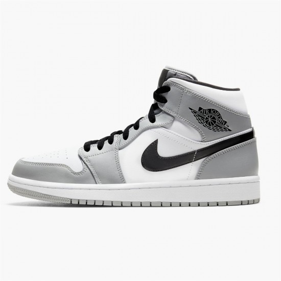 Air Jordan 1 Mid Light Smoke Grey Black White 554724 092 Unisex AJ1 Jordan Sneakers