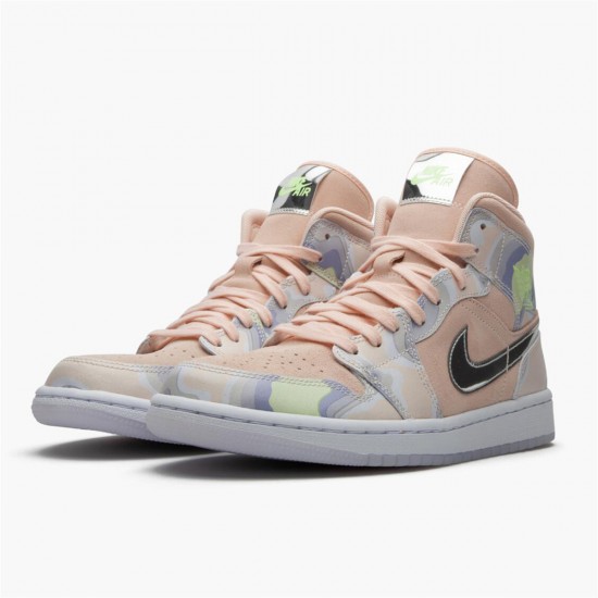 Air Jordan 1 Mid Se P(Her)Spectate Washed Coralchrome CV6008 600 Unisex AJ1 Sneakers