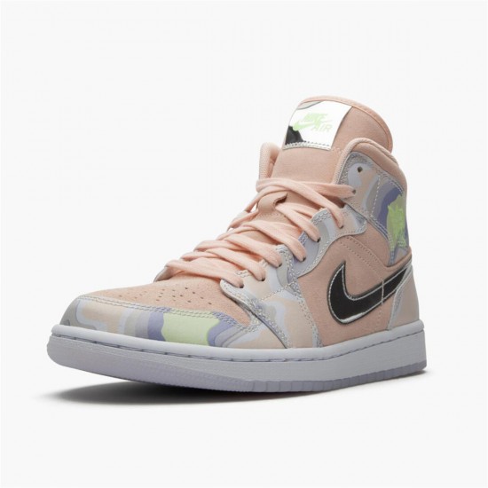 Air Jordan 1 Mid Se P(Her)Spectate Washed Coralchrome CV6008 600 Unisex AJ1 Sneakers