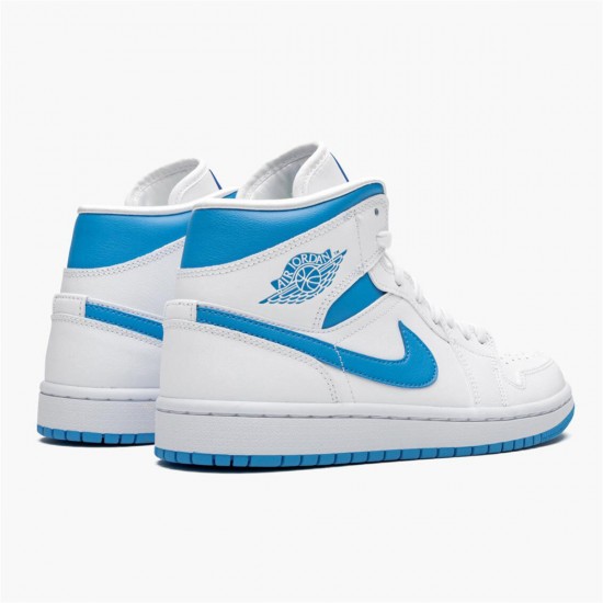 Air Jordan 1 Mid Unc University Blue White AJ1 Sneakers BQ6472 114