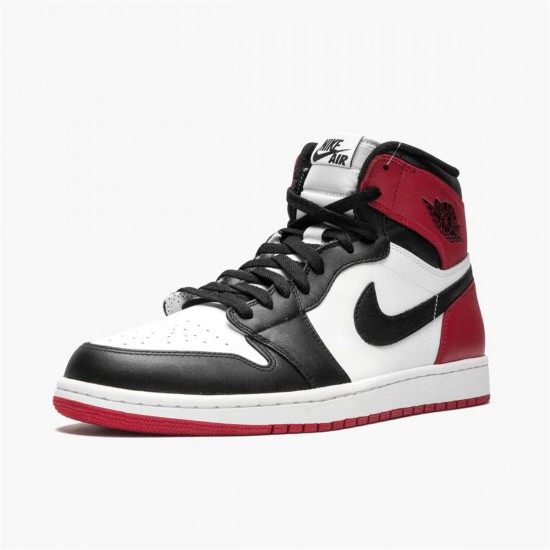 Air Jordan 1 Retro High Black Toe White Black Gym Red 555088 184 Mens AJ1 Jordan Sneakers