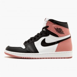 Air Jordan 1 Retro High Rust Pink Unisex White Black Rust Pink 861428 101 AJ1 Jordan Sneakers