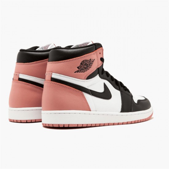 Air Jordan 1 Retro High Rust Pink Unisex White Black Rust Pink 861428 101 AJ1 Jordan Sneakers